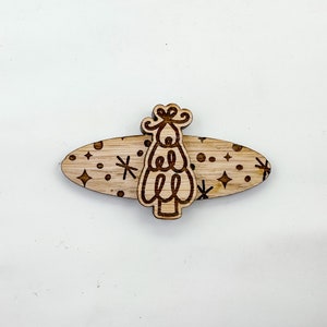 Christmas Tree Hair Clip SVG File, Laser Cut File, Hair Clip Laser Cut File
