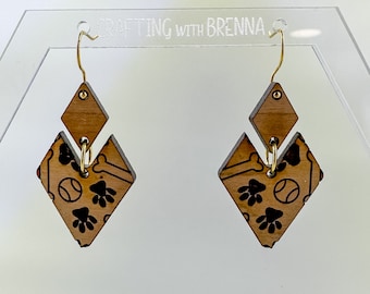 Dog Earring SVG File, Laser Ready SVG, GlowForge Project, Earrings cut File