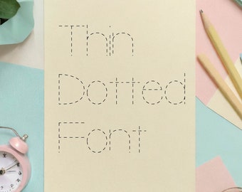 Single Line Dotted Font, Commercial Use Font, Cute Fonts, Fonts for Crafting, Handwritten Font