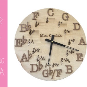 Circle of Fifths Clock SVG, SVG for Laser Cutters, GlowForge Project, Clock SVG File