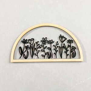 Wilde Blume Holzschild SVG, Laser geschnitten SVG-Datei, Schnittdatei für Laser