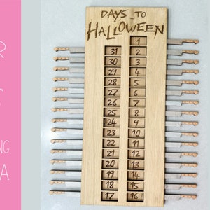 Days to Halloween Countdown Laser Cut File, GlowForge Project, Laser SVG file, Laser Project
