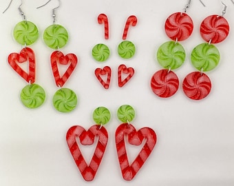 Christmas Earrings SVG File, Candy Cane Earring SVG file, Earrings SVG Bundle