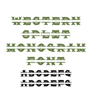 May include: A graphic design featuring the words "WESTERN", "GOLDEN", "HONDA", and "FONT" in a serif font. The letters are olive green and black, with a split design. The background is white.