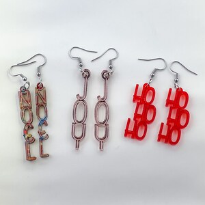 Paquete SVG de pendientes de Navidad, Pendientes de alegría SVG, Pendientes Noel, Pendientes HoHoHo, Paquete de pendientes SVG