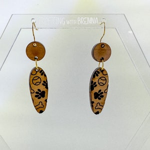 Dog Earring SVG File, Laser Ready SVG, GlowForge Project, Earrings cut File