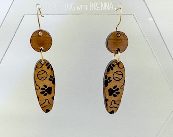 Dog Earring SVG File, Laser Ready SVG, GlowForge Project, Earrings cut File