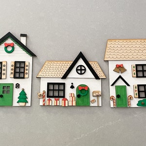 Christmas Village SVG file, Mantle Decor Cut File, Laser Ready SVG, Christmas Laser Cut File