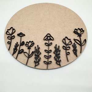 Sinal em camadas de flores selvagens SVG, SVG para cortadores a laser, projeto GlowForge, sinal de berçário SVG
