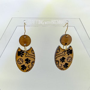 Dog Earring SVG File, Laser Ready SVG, GlowForge Project, Earrings cut File