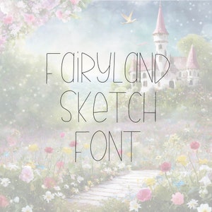 Fonte Fairyland Sketch, fonte de linha única, fonte de uso comercial, fontes fofas, fontes para artesanato, fonte manuscrita
