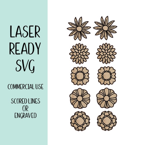Flower Earrings SVG Bundle- Pretty Earring Bundle- Spring Earrings Cut File- Cut Files for GlowForge