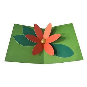 Poinsettia Pop Up Card, Poinsettia Card SVG File, Pop Up Card Laser Cut File