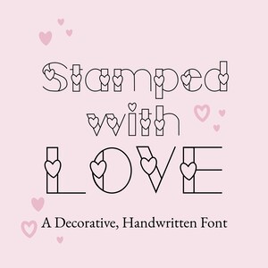 Valentines Font, Commercial Use Font, Cute Fonts,  Fonts for Crafting, Handwritten Font