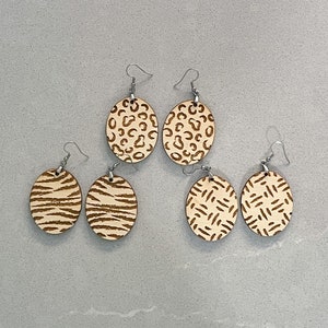 Wild Patterned Earrings, Laser SVG File, Laser Earring Cut File, Earring SVG File
