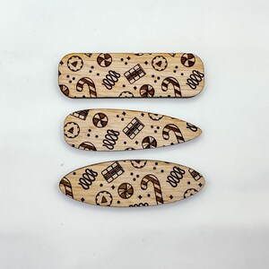 Candy Cane Hair Clip SVG File, Laser Cut File, Hair Clip Laser Cut File