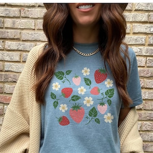 Vintage Strawberries SVG, Flowers and Strawberries T-shirt Design, Cut File for Cricut and Silhouette, Retro Summer Shirt, SVG PNG, Dxf, Pdf