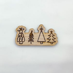 Christmas Tree Hair Clip SVG File, Laser Cut File, Hair Clip Laser Cut File