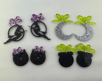 Witch Earrings SVG Bundle, Laser SVG Bundle, Halloween Earring Cut File Bundle