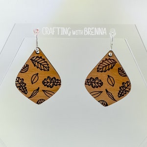 Fall Leaf Earring SVG File, Laser SVG File, Earring Cut File for Lasers