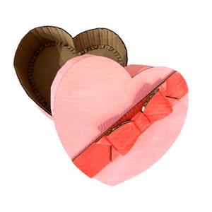 Archivo SVG láser de caja de corazón, archivo SVG láser de cartón, archivo SVG láser de caja de San Valentín