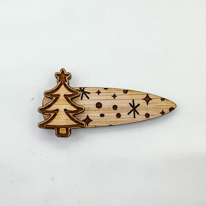 Christmas Tree Hair Clip SVG File, Laser Cut File, Hair Clip Laser Cut File