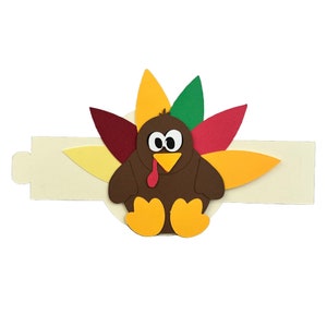 Truthahn Serviettenring SVG-Datei, Truthahn Ring-Halter Schnittdateien, Papier Truthahn Serviettenring Schnitt Dateivorlage, Truthahn Thanksgiving SVG-Datei