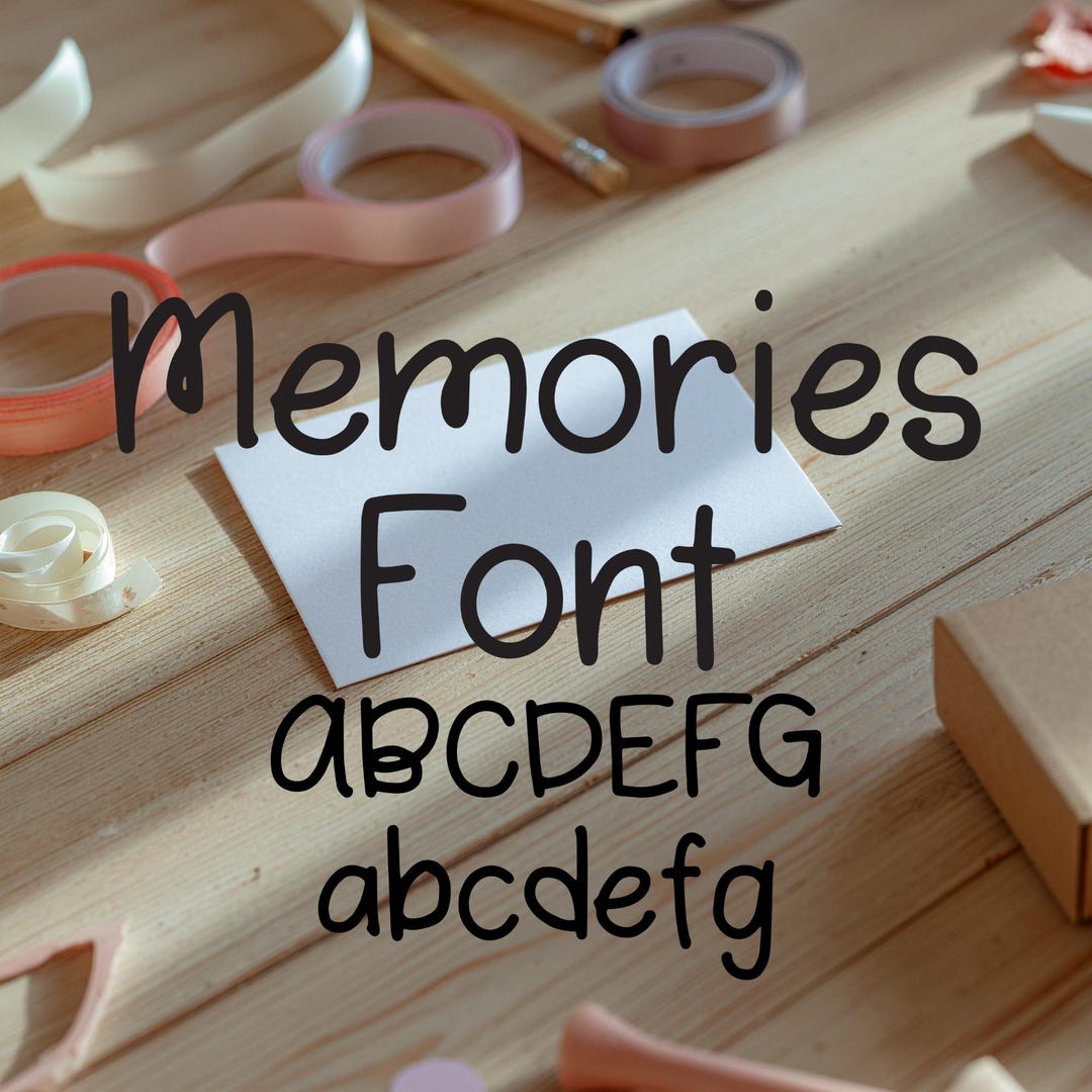 Memories Font, Rounded OTF Handwriting Font, Playful Font, Crafting ...