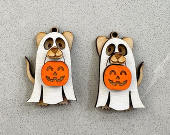 Ghost Dog Layered Earring SVG, Laser Cut Earring Files, Halloween SVG file, SVG File for Halloween Earrings