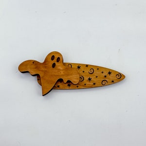 Ghost Hair Clip SVG File, Laser Cut File, Hair Clip Laser Cut File