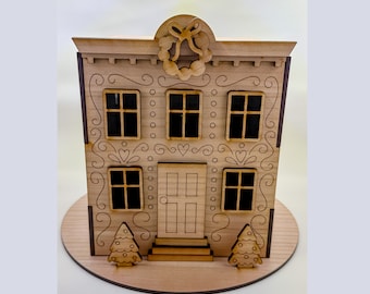Gingerbread House Laser SVG files, Christmas House Cut Files for Laser, GlowForge Project