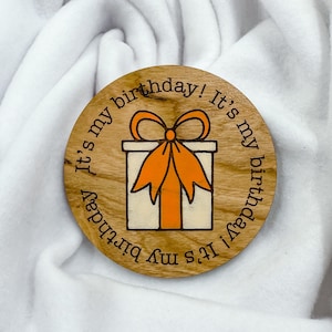 Birthday Badge Laser SVG File, Laser Cut File, Birthday Badge Cut File for Lasers
