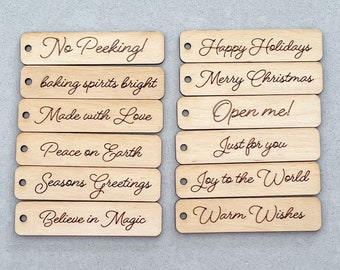 Etiqueta de regalo de Navidad láser SVG, etiqueta de regalo láser SVG, etiqueta de regalo de vacaciones archivo de corte láser, GlowForge SVG
