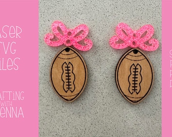 Football Earring Laser SVG Files, Laser Earring SVG Bundle, Sport Season Earring Cut Files