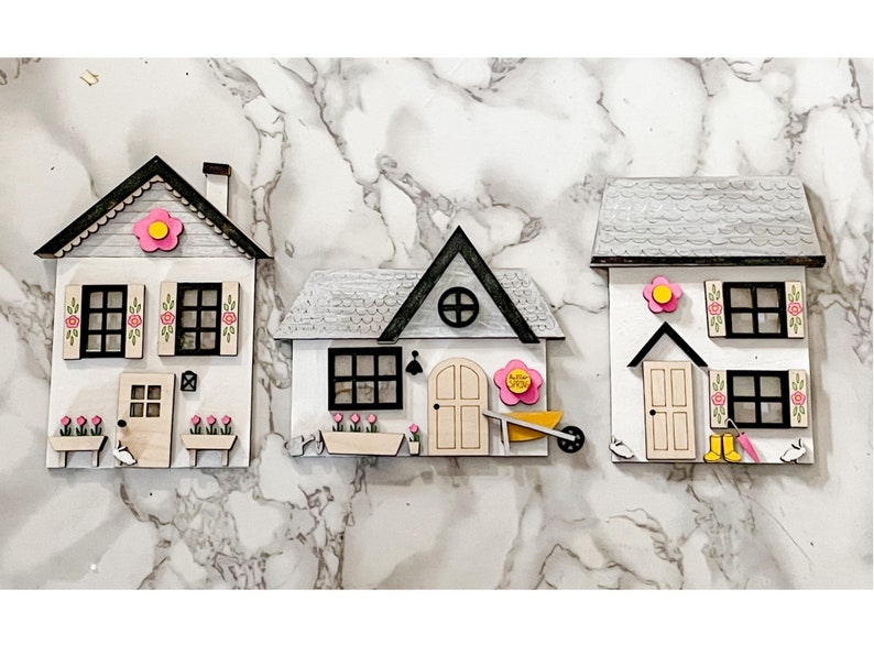 Spring House Svg Spring House SVG- Laser Ready Cut File- House Shaped Mantle Decor ...