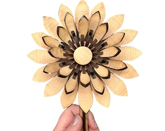 Flor de madera de girasol silvestre SVG, archivo SVG láser, archivo de corte para cortadoras láser