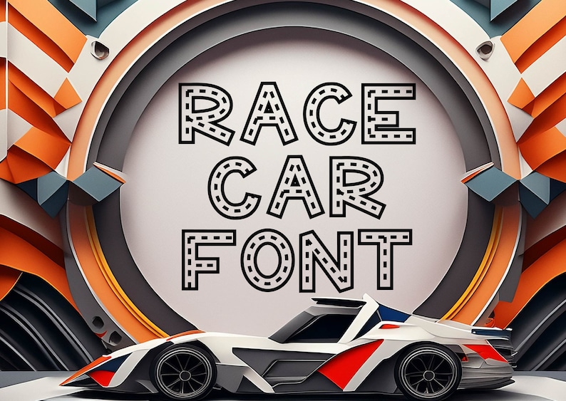 Cars Racing Letters Race Car Font, Commercial Use Font, Cute Fonts, Fonts for Crafting ...