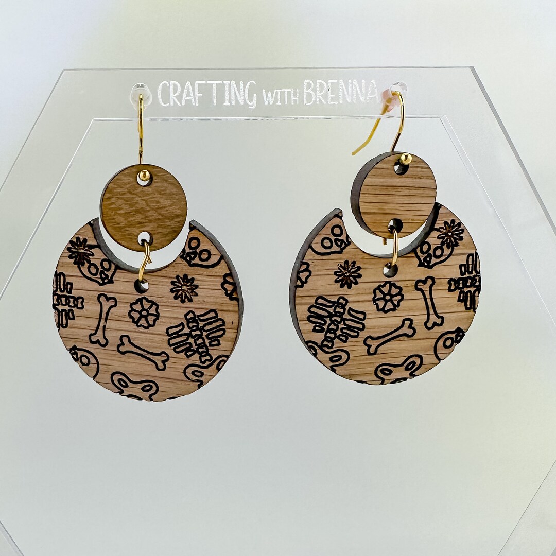 Skeleton Nested Earring SVG File, Laser SVG File, Earring Cut File for ...