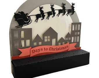 Merry Christmas Shelf Sitter Countdown Pops Holder, SVG for Laser Cutters, GlowForge Project
