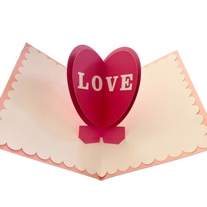 Carte pop-up coeur, carte de voeux Saint Valentin, carte de voeux pop up SVG