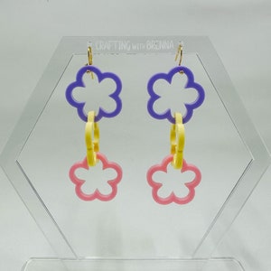 Flower Linked Earring SVG File, Laser Earring SVG, Earring SVG File