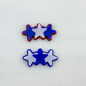 File SVG per fermaglio per capelli a stella patriottica, design SVG per fermaglio per capelli del 4 luglio tagliato al laser, download digitale Glowforge, modello per gioielli estivi fai da te