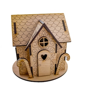 File SVG laser della casa di pan di zenzero, file di taglio della casa di Natale per laser, progetto GlowForge
