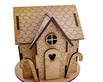 Gingerbread House Laser SVG files, Christmas House Cut Files for Laser, GlowForge Project