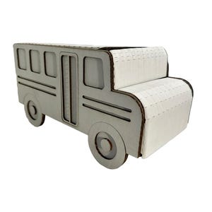 Archivo SVG láser de caja de autobús, archivo SVG láser de cartón, archivo SVG láser de caja de San Valentín, caja de San Valentín para niños