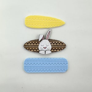 Easter Bunny Hair Clips SVG File, Laser SVG File, Hair Clip Cut File for Lasers