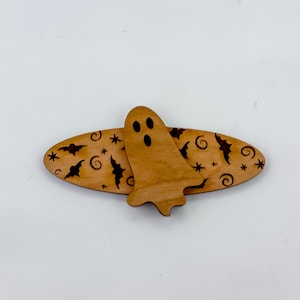 Spooky Ghost Hair Clip SVG File, Laser Cut File, Hair Clip Laser Cut File