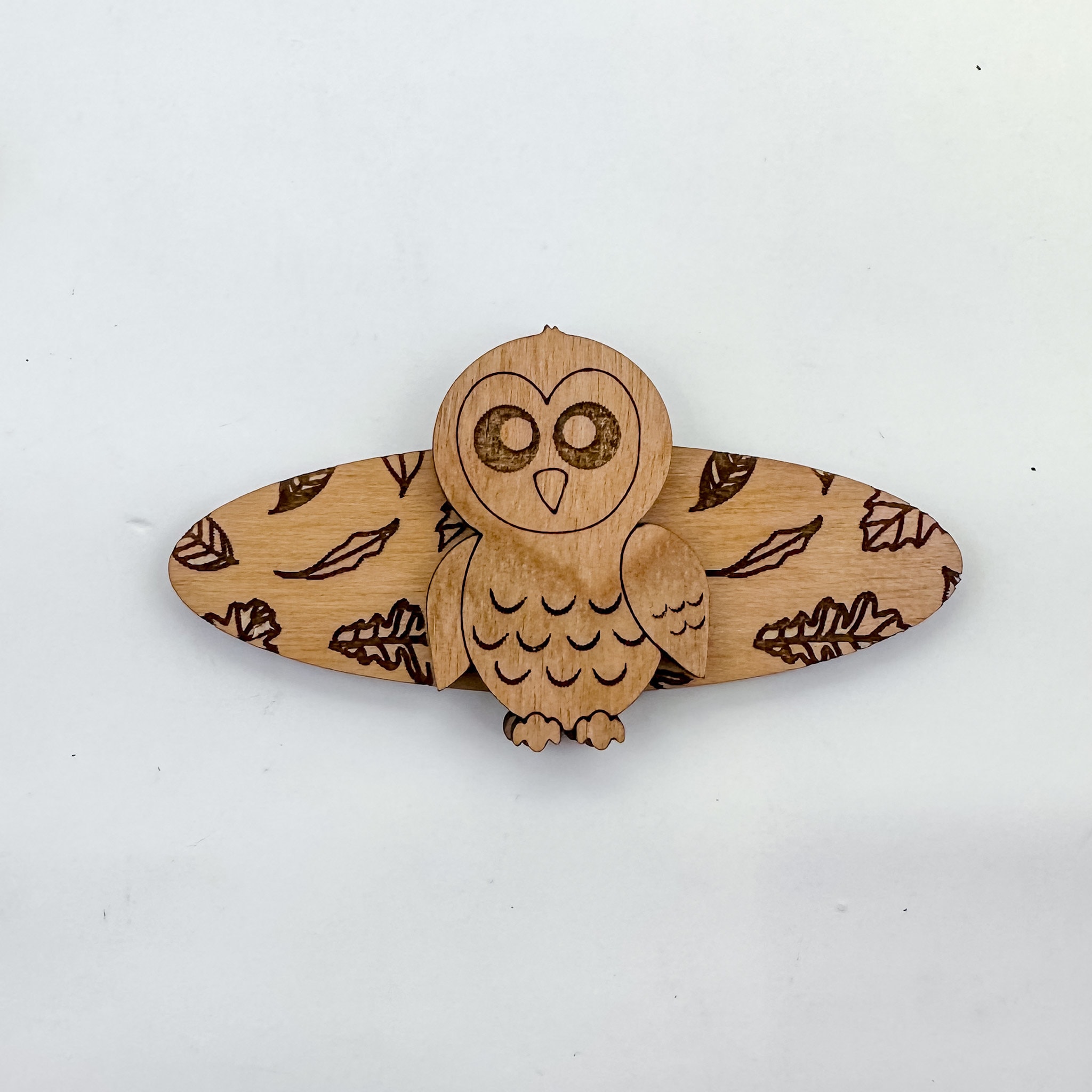 Fall Owl Hair Clip SVG File, Laser Cut File, Hair Clip Laser Cut File