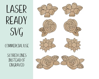 Flower Stud Earring SVG Bundle- SVG File Bundle- Stud Earring SVG Bundle- GlowForge Cut Files