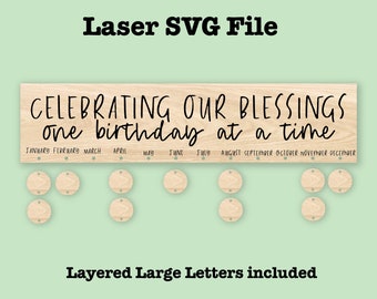 Birthday Sign SVG File, SVG for Laser Cutters, GlowForge Project, Laser Cut File